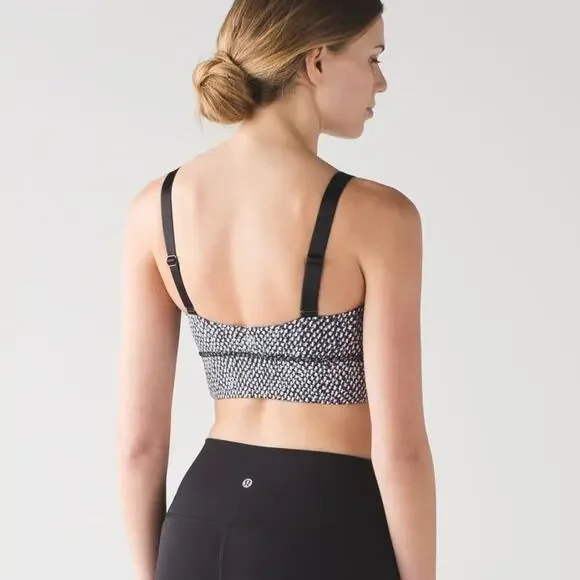 Lululemon Both Ways Sports Bra Scatter Star Black White Gray Print Size 8 - Picture 2 of 11